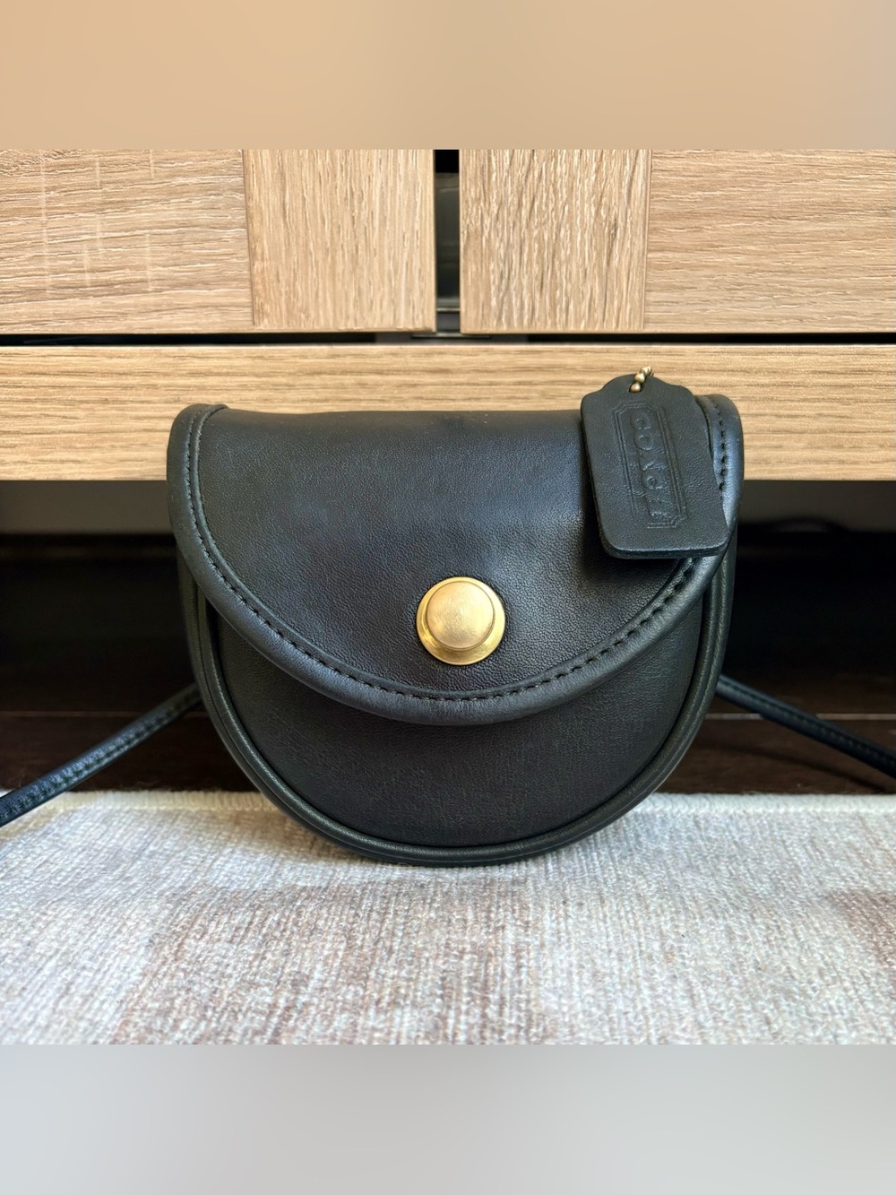 COACH Vintage Pre-1994 Mini Belt Bag Forest Green Convertible Crossbody 9826